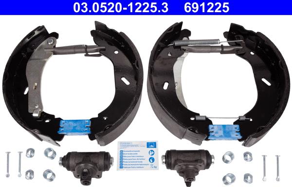 ATE 03.0520-1225.3 - Kit freno, freni a tamburo www.autoricambit.com