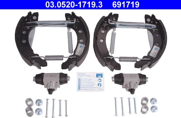 ATE 03.0520-1719.3 - Kit freno, freni a tamburo www.autoricambit.com