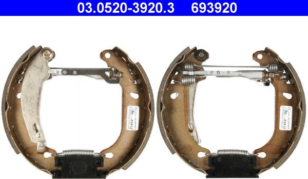 ATE 03.0520-3920.3 - Kit freno, freni a tamburo www.autoricambit.com