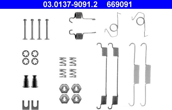 ATE 03.0137-9091.2 - Accessori, freno a tamburo www.autoricambit.com