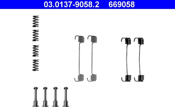 ATE 03.0137-9058.2 - Kit accessori, Ganasce freno stazionamento www.autoricambit.com