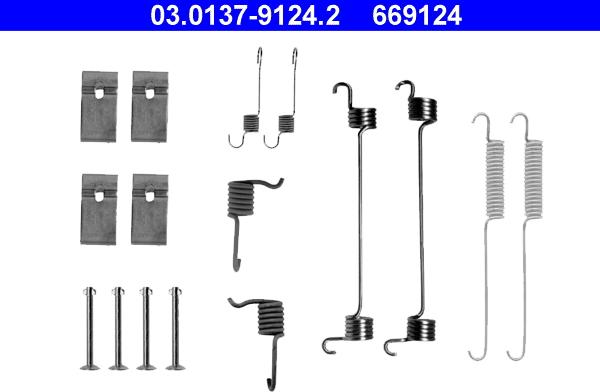 ATE 03.0137-9124.2 - Accessori, freno a tamburo www.autoricambit.com