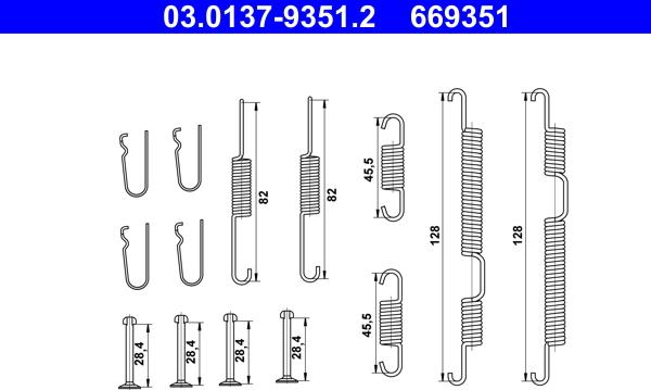 ATE 03.0137-9351.2 - Accessori, freno a tamburo www.autoricambit.com