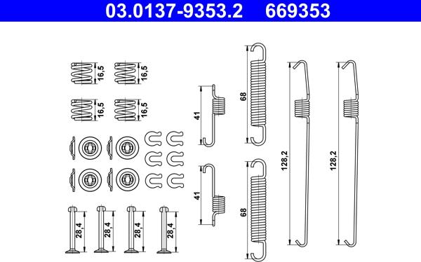 ATE 03.0137-9353.2 - Accessori, freno a tamburo www.autoricambit.com