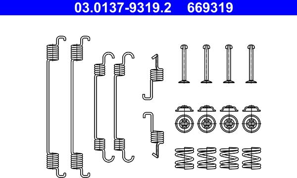 ATE 03.0137-9319.2 - Accessori, freno a tamburo www.autoricambit.com