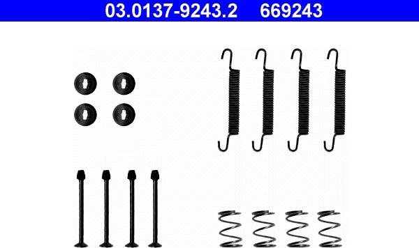 ATE 03.0137-9243.2 - Kit accessori, Ganasce freno stazionamento www.autoricambit.com