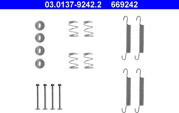 ATE 03.0137-9242.2 - Kit accessori, Ganasce freno stazionamento www.autoricambit.com