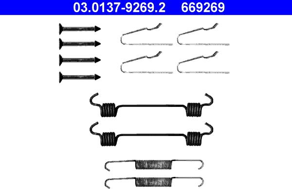 ATE 03.0137-9269.2 - Kit accessori, Ganasce freno stazionamento www.autoricambit.com