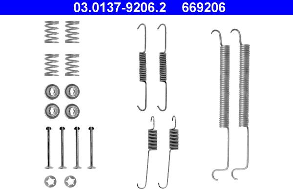 ATE 03.0137-9206.2 - Accessori, freno a tamburo www.autoricambit.com