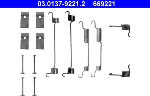 ATE 03.0137-9221.2 - Accessori, freno a tamburo www.autoricambit.com