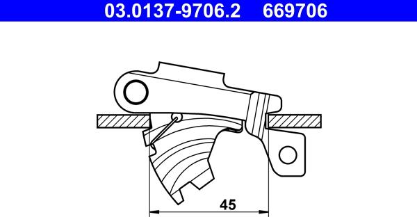 ATE 03.0137-9706.2 - Kit accessori, Ganasce freno stazionamento www.autoricambit.com