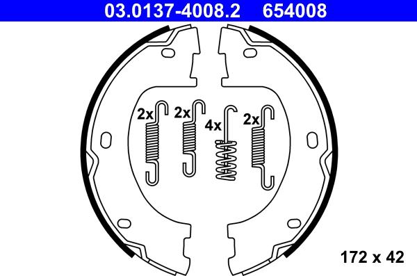 ATE 03.0137-4008.2 - Kit ganasce, Freno stazionamento www.autoricambit.com