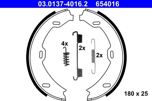 ATE 03.0137-4016.2 - Kit ganasce, Freno stazionamento www.autoricambit.com