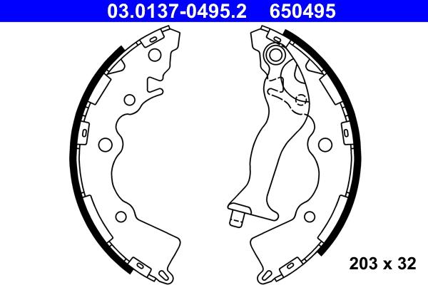 ATE 03.0137-0495.2 - Kit freno, freni a tamburo www.autoricambit.com