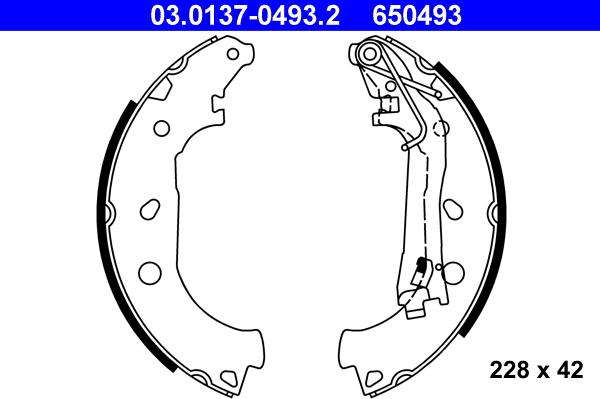 ATE 03.0137-0493.2 - Kit freno, freni a tamburo www.autoricambit.com