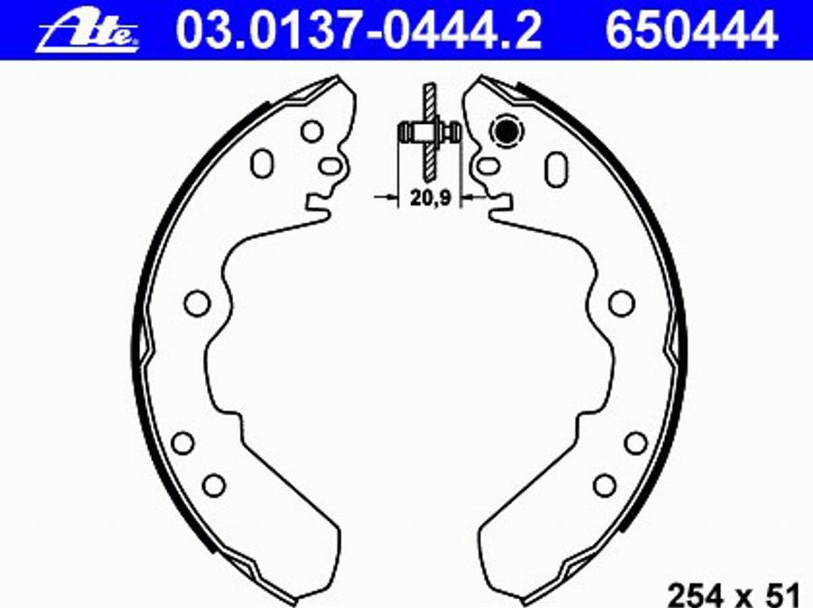 ATE 03 0137 0444 2 - Kit freno, freni a tamburo www.autoricambit.com