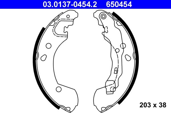 ATE 03.0137-0454.2 - Kit freno, freni a tamburo www.autoricambit.com