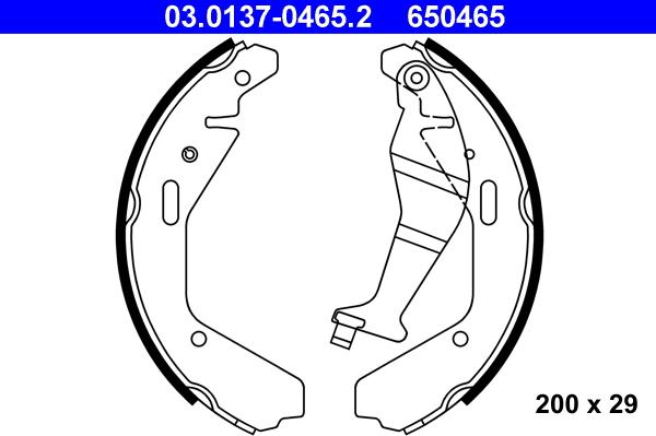 ATE 03.0137-0465.2 - Kit freno, freni a tamburo www.autoricambit.com