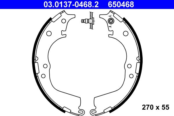 ATE 03.0137-0468.2 - Kit freno, freni a tamburo www.autoricambit.com