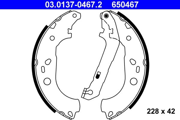 ATE 03.0137-0467.2 - Kit freno, freni a tamburo www.autoricambit.com