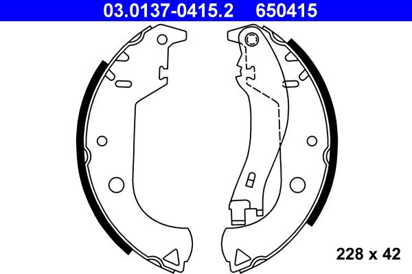 ATE 03.0137-0415.2 - Kit freno, freni a tamburo www.autoricambit.com