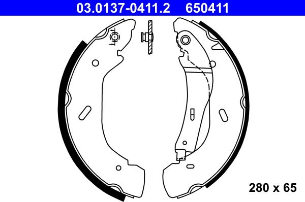 ATE 03.0137-0411.2 - Kit freno, freni a tamburo www.autoricambit.com