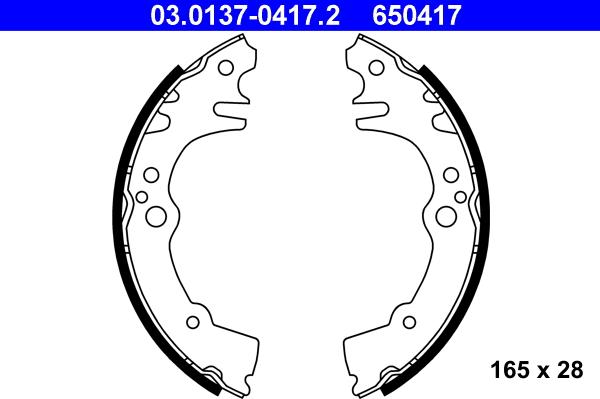 ATE 03.0137-0417.2 - Kit freno, freni a tamburo www.autoricambit.com