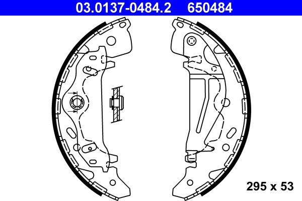 ATE 03.0137-0484.2 - Kit freno, freni a tamburo www.autoricambit.com