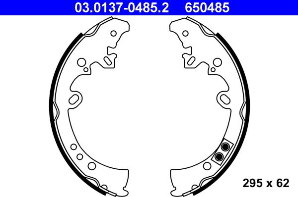 ATE 03.0137-0485.2 - Kit freno, freni a tamburo www.autoricambit.com