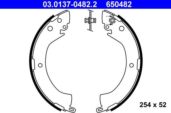 ATE 03.0137-0482.2 - Kit freno, freni a tamburo www.autoricambit.com