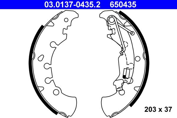 ATE 03.0137-0435.2 - Kit freno, freni a tamburo www.autoricambit.com