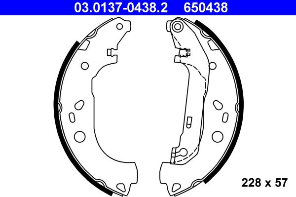 ATE 03.0137-0438.2 - Kit freno, freni a tamburo www.autoricambit.com