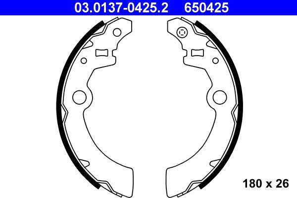 ATE 03.0137-0425.2 - Kit freno, freni a tamburo www.autoricambit.com