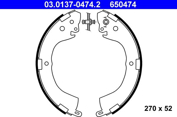 ATE 03.0137-0474.2 - Kit freno, freni a tamburo www.autoricambit.com