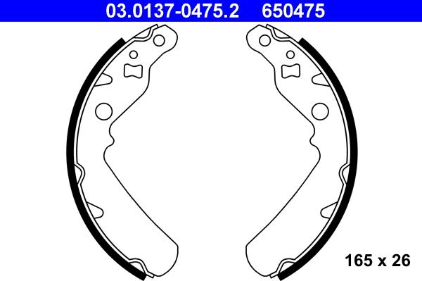 ATE 03.0137-0475.2 - Kit freno, freni a tamburo www.autoricambit.com