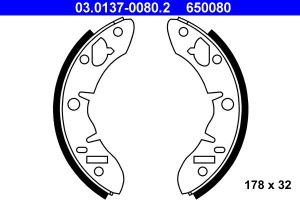 ATE 03.0137-0080.2 - Kit freno, freni a tamburo www.autoricambit.com