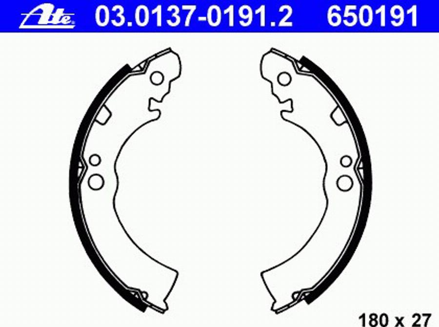 ATE 03.0137-0191.2 - Kit freno, freni a tamburo www.autoricambit.com