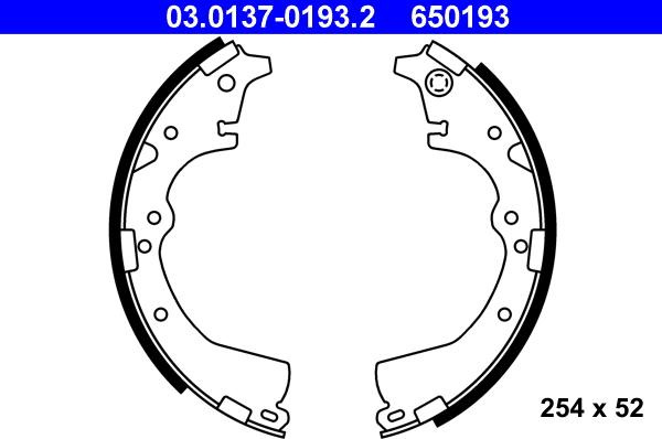 ATE 03.0137-0193.2 - Kit freno, freni a tamburo www.autoricambit.com