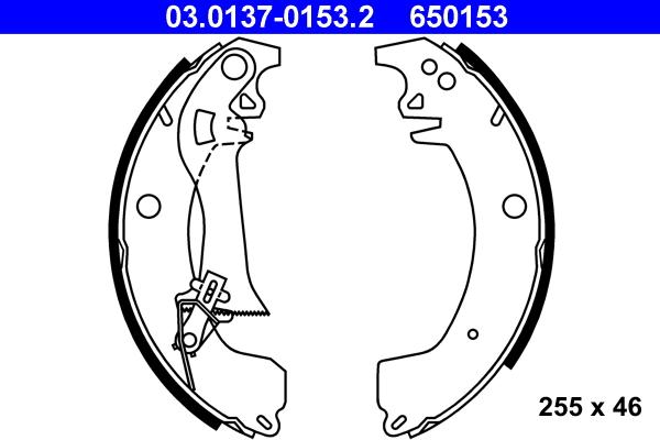 ATE 03.0137-0153.2 - Kit freno, freni a tamburo www.autoricambit.com