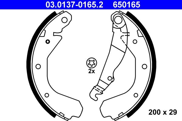 ATE 03.0137-0165.2 - Kit freno, freni a tamburo www.autoricambit.com
