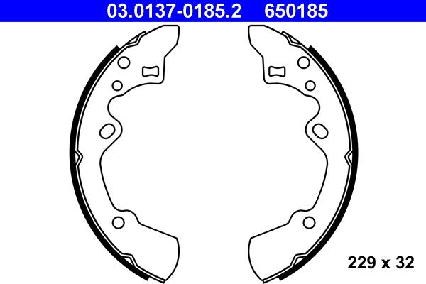 ATE 03.0137-0185.2 - Kit freno, freni a tamburo www.autoricambit.com