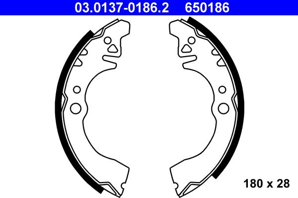 ATE 03.0137-0186.2 - Kit freno, freni a tamburo www.autoricambit.com