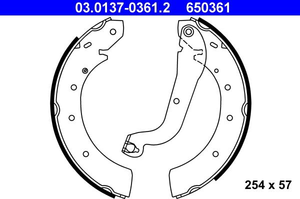 ATE 03.0137-0361.2 - Kit freno, freni a tamburo www.autoricambit.com