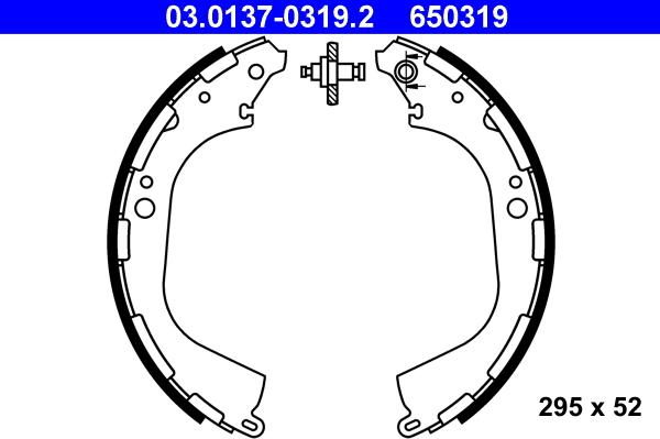 ATE 03.0137-0319.2 - Kit freno, freni a tamburo www.autoricambit.com