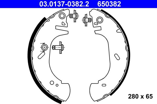 ATE 03.0137-0382.2 - Kit freno, freni a tamburo www.autoricambit.com