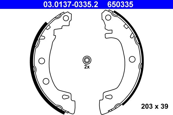 ATE 03.0137-0335.2 - Kit freno, freni a tamburo www.autoricambit.com