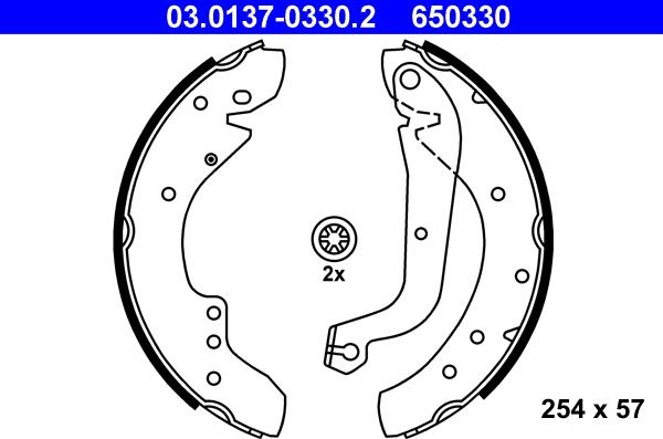 ATE 03.0137-0330.2 - Kit freno, freni a tamburo www.autoricambit.com