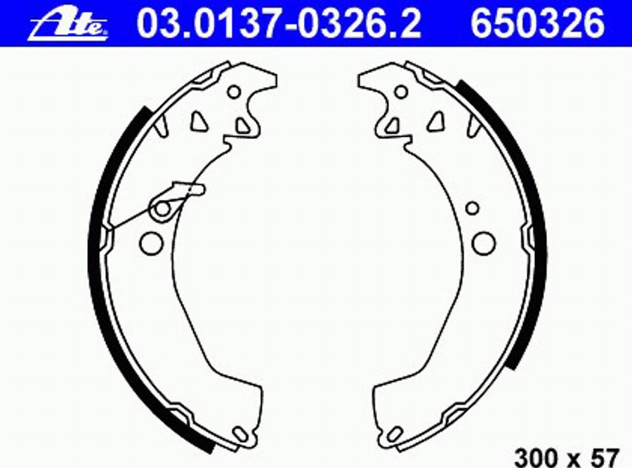 ATE 03.0137-0326.2 - Kit freno, freni a tamburo www.autoricambit.com