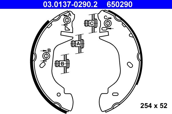 ATE 03.0137-0290.2 - Kit freno, freni a tamburo www.autoricambit.com