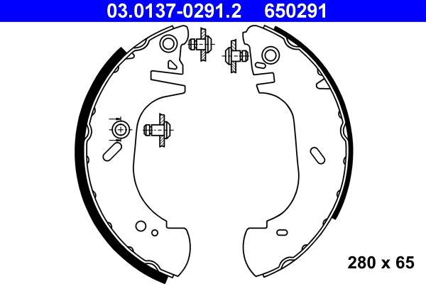 ATE 03.0137-0291.2 - Kit freno, freni a tamburo www.autoricambit.com